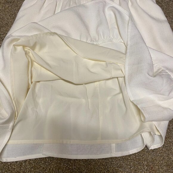 Express X Ladygang Ruffle Mini Dress Sz 6 White Flutter Country Western Peasant - Picture 16 of 16